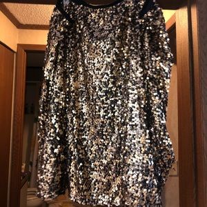 Ava & Viv black and gold sequin skirt 4X